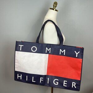 Tommy Hilfiger Extra Large Reusable Shopping Tote Bag Spellout Logo